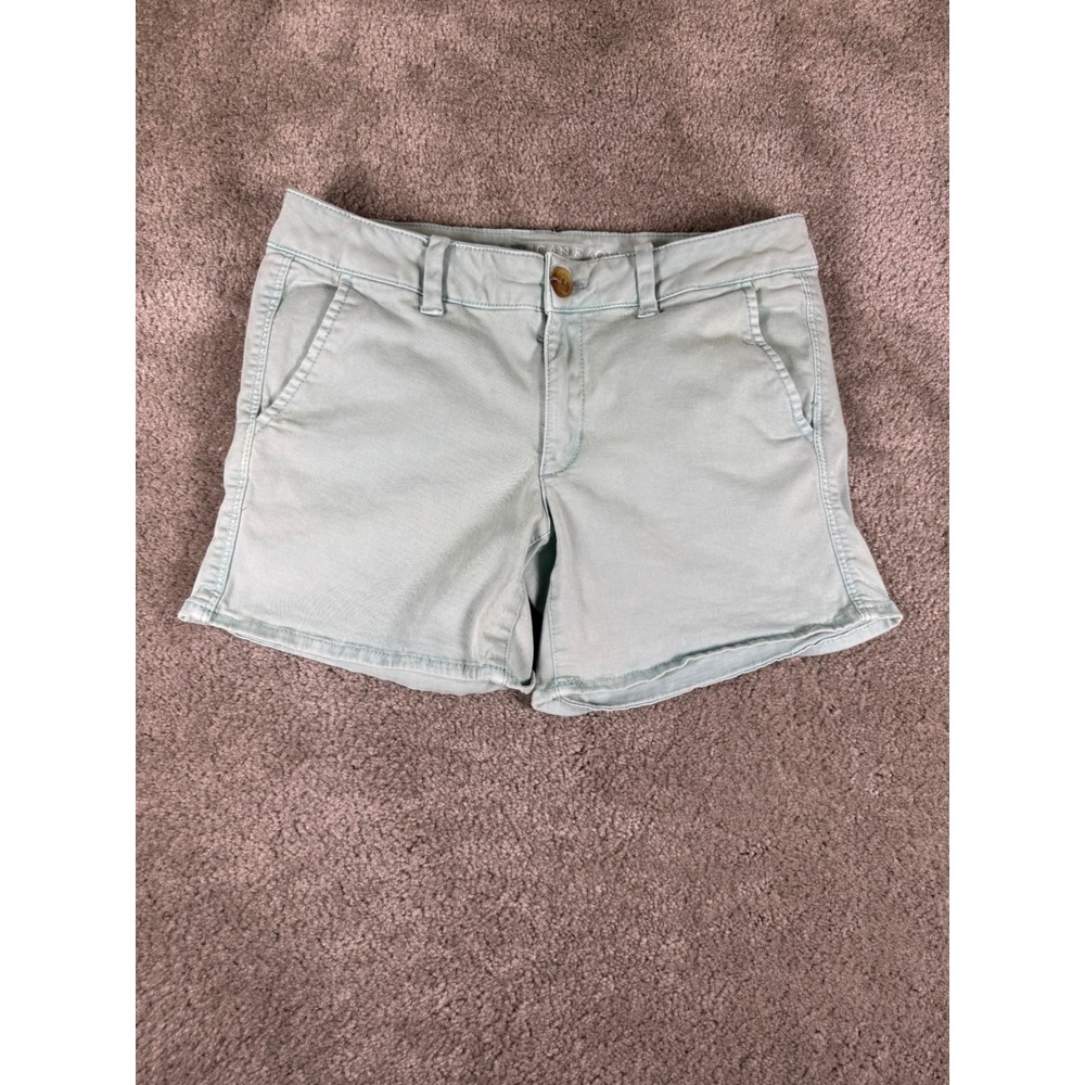 American Eagle Super Stretch Midi Twill Shorts Light Mint Green Size 6